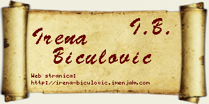 Irena Biculović vizit kartica